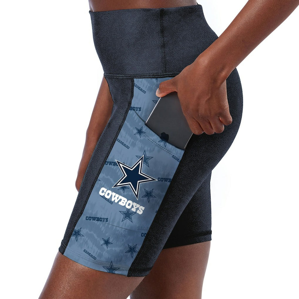 Dallas Cowboys Certo Women's High Waist Two-Pocket Biker Shorts - Navy - NFL