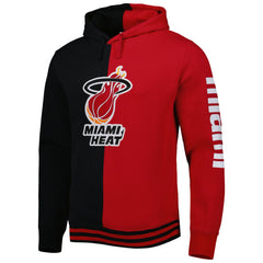 Mitchell & Ness Miami Heat Hardwood Classics Split Pullover Hoodie Black/Red
