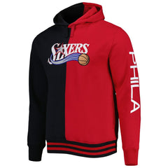 Mitchell & Ness Philadelphia 76ers Hardwood Classics Split Pullover Hoodie Black/Red