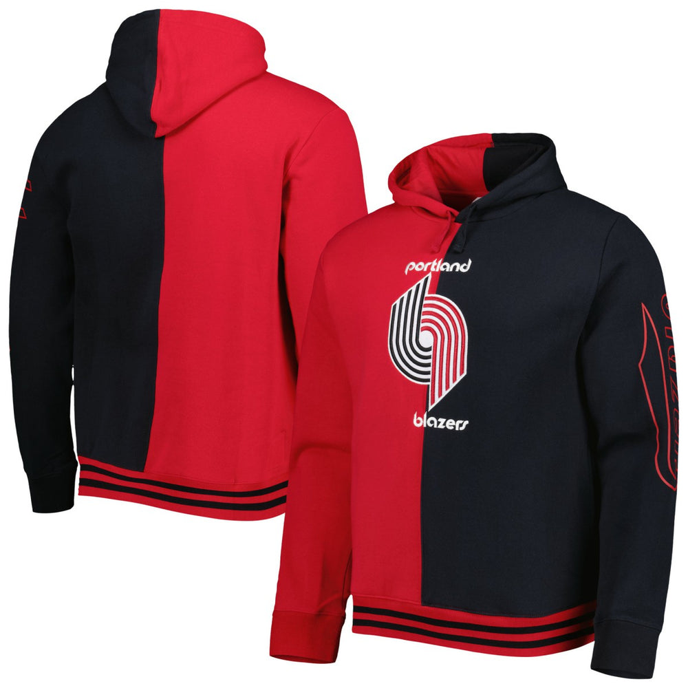 Mitchell & Ness Portland Trail Blazers Hardwood Classics Split Pullover Hoodie Red/Black