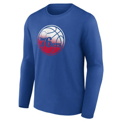 Philadelphia 76ers Gradient Logo Long Sleeve T-Shirt Royal