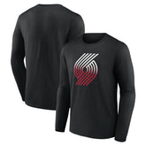 Portland Trail Blazers Gradient Logo Long Sleeve T-Shirt Black