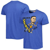 Stephen Curry Golden State Warriors Homage Caricature Tri-Blend T-Shirt Royal
