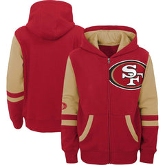 San Francisco 49ers Preschool Stadium Color Block Full-Zip Hoodie - Scarlet - NFL