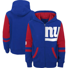 New York Giants Preschool Stadium Color Block Full-Zip Hoodie - Royal - NFL