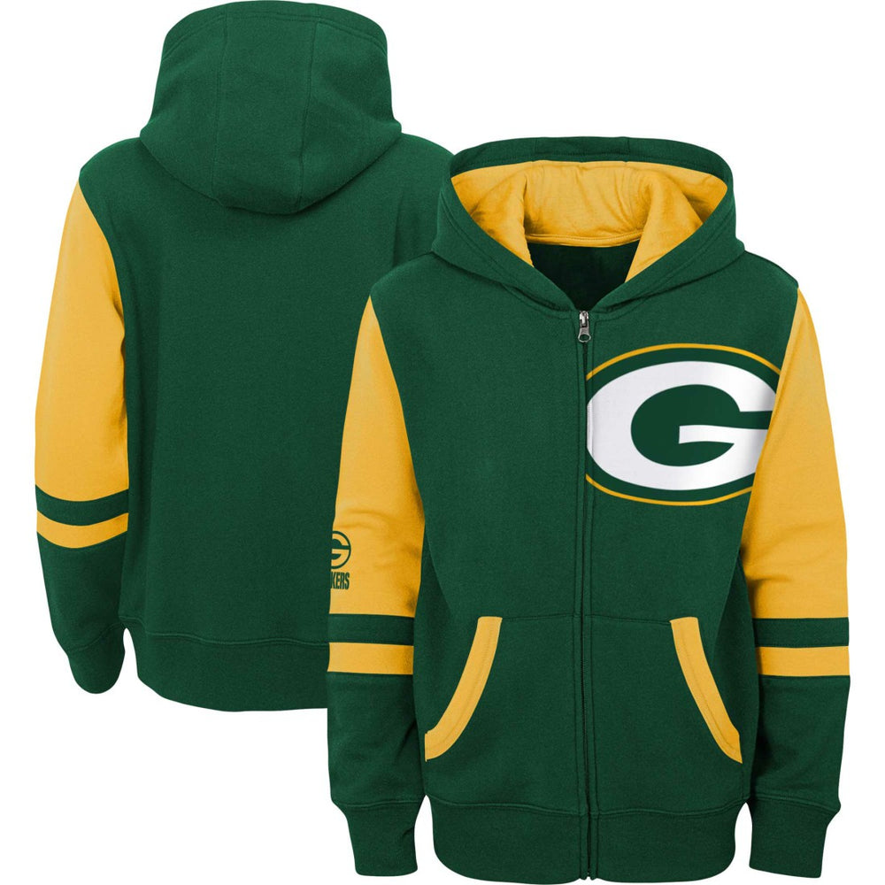 Green Bay Packers Preschool Stadium Color Block Full-Zip Hoodie - Green - NFL