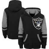 Las Vegas Raiders Preschool Stadium Color Block Full-Zip Hoodie - Black - NFL