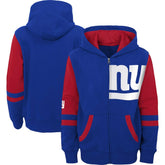 New York Giants Youth Colorblock Full-Zip Hoodie - Royal - NFL