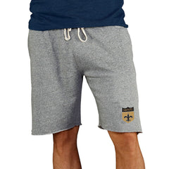 New Orleans Saints Concepts Sport Throwback Logo Mainstream Terry Shorts - Gray - NFL