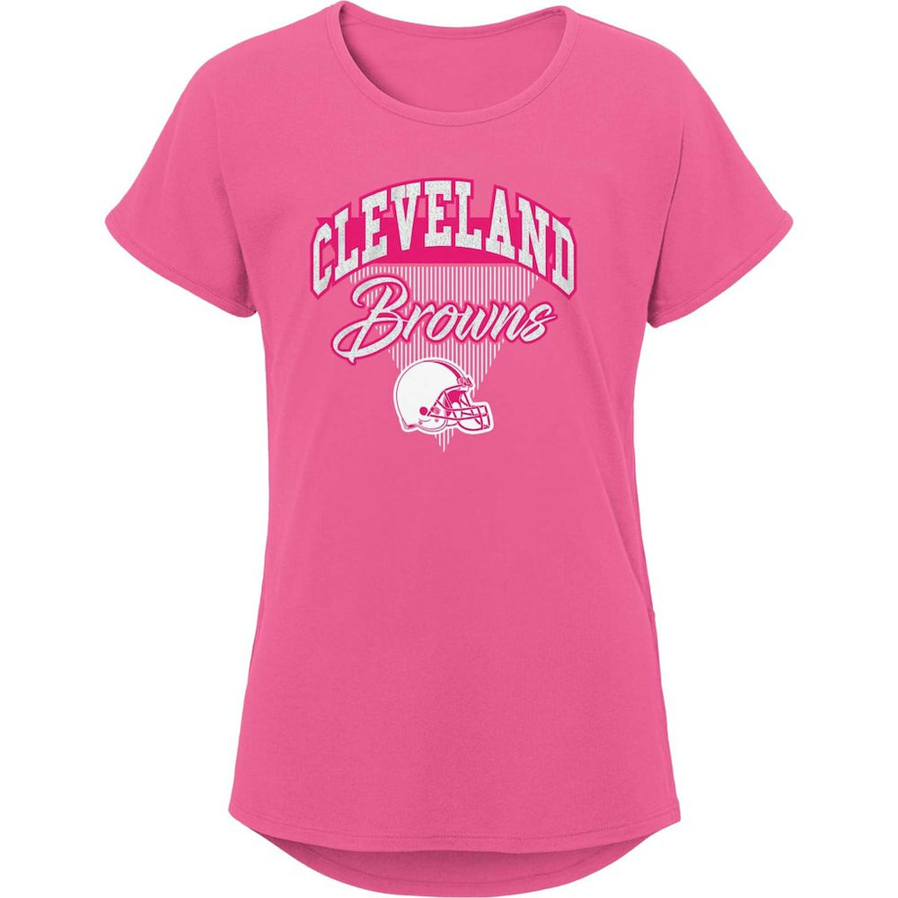 Cleveland Browns Girls Youth Playtime Dolman T-Shirt - Pink - NFL