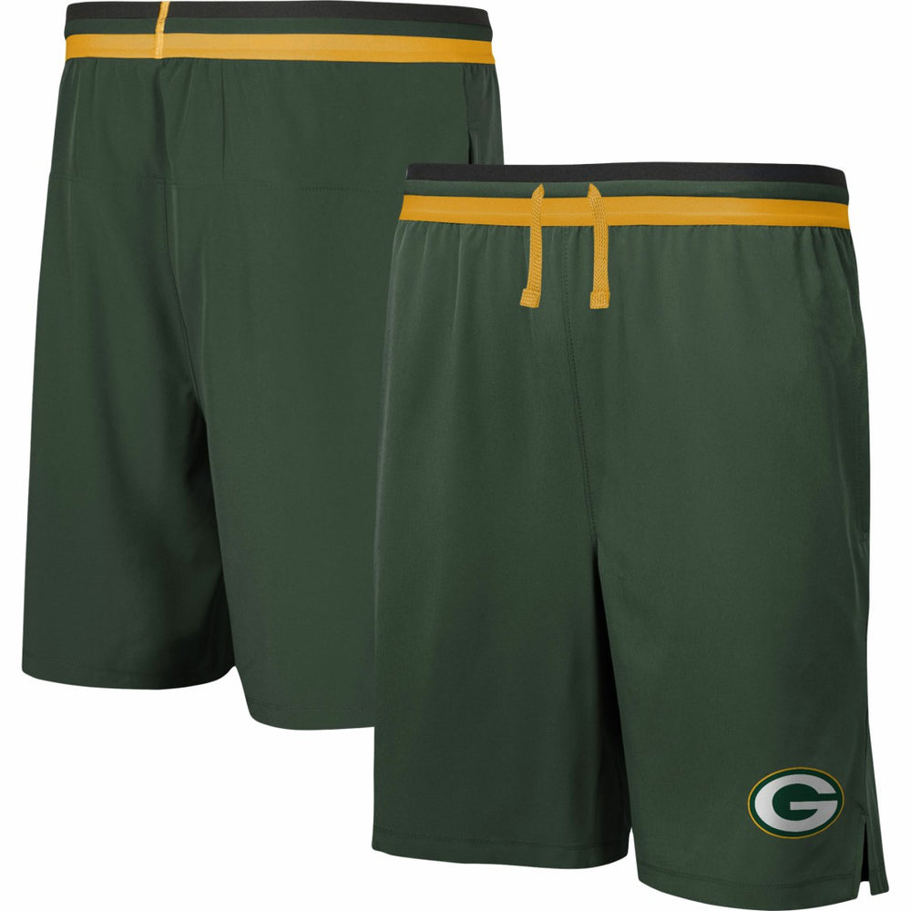 Green Bay Packers Cool Down Tri-Color Elastic Training Shorts - Green - NFL