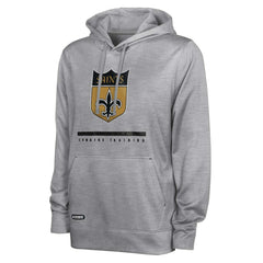 New Orleans Saints Grid Drill Streak Fleece Pullover Hoodie - Heather Gray - NFL