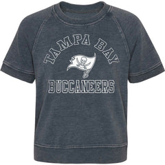 Tampa Bay Buccaneers Girls Juniors Cheer Squad Raglan T-Shirt - Heather Charcoal - NFL