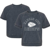 Kansas City Chiefs Girls Juniors Cheer Squad Raglan T-Shirt - Heather Charcoal - NFL