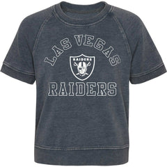 Las Vegas Raiders Girls Juniors Cheer Squad Raglan T-Shirt - Heather Charcoal - NFL