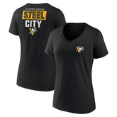 Pittsburgh Penguins Women's Territorial V-Neck T-Shirt - Black | NHL sale