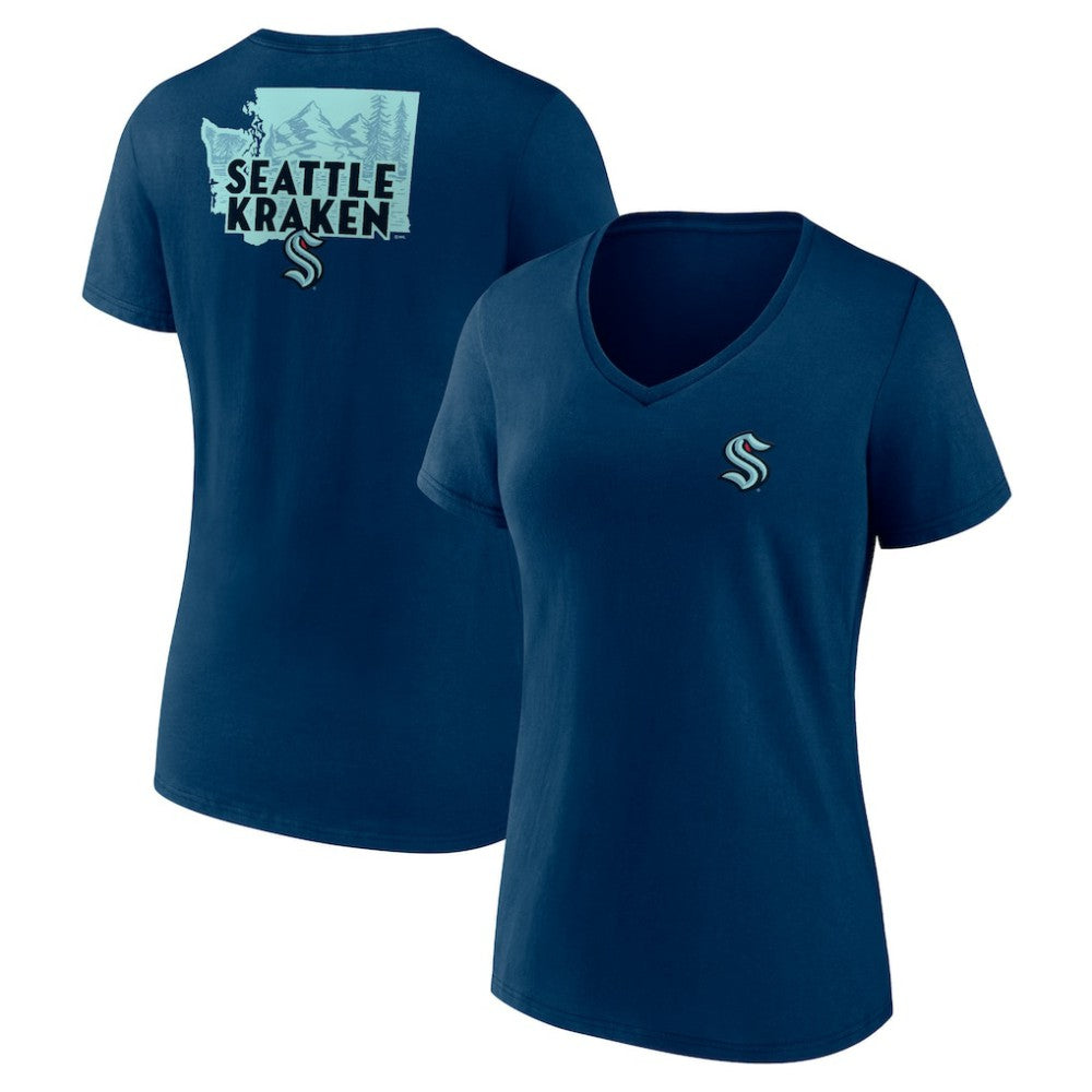 Seattle Kraken Women's Territorial V-Neck T-Shirt - Deep Sea Blue | NHL on sale