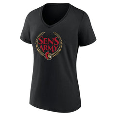 Ottawa Senators Women's Shout Out V-Neck T-Shirt - Black | NHL near me