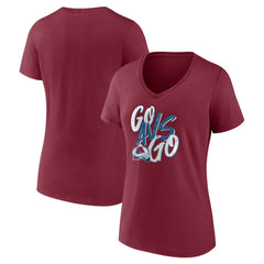 Colorado Avalanche Women's Proclamation V-Neck T-Shirt - Burgundy | NHL near me