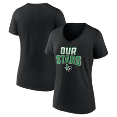 Dallas Stars Women's Proclamation V-Neck T-Shirt - Black | NHL Lifestyle