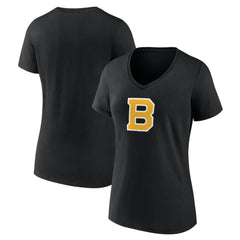 Boston Bruins Women's Alternate Logo V-Neck T-Shirt - Black | NHL sale