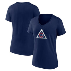Colorado Avalanche Women's Alternate Logo V-Neck T-Shirt - Navy | NHL Clearance