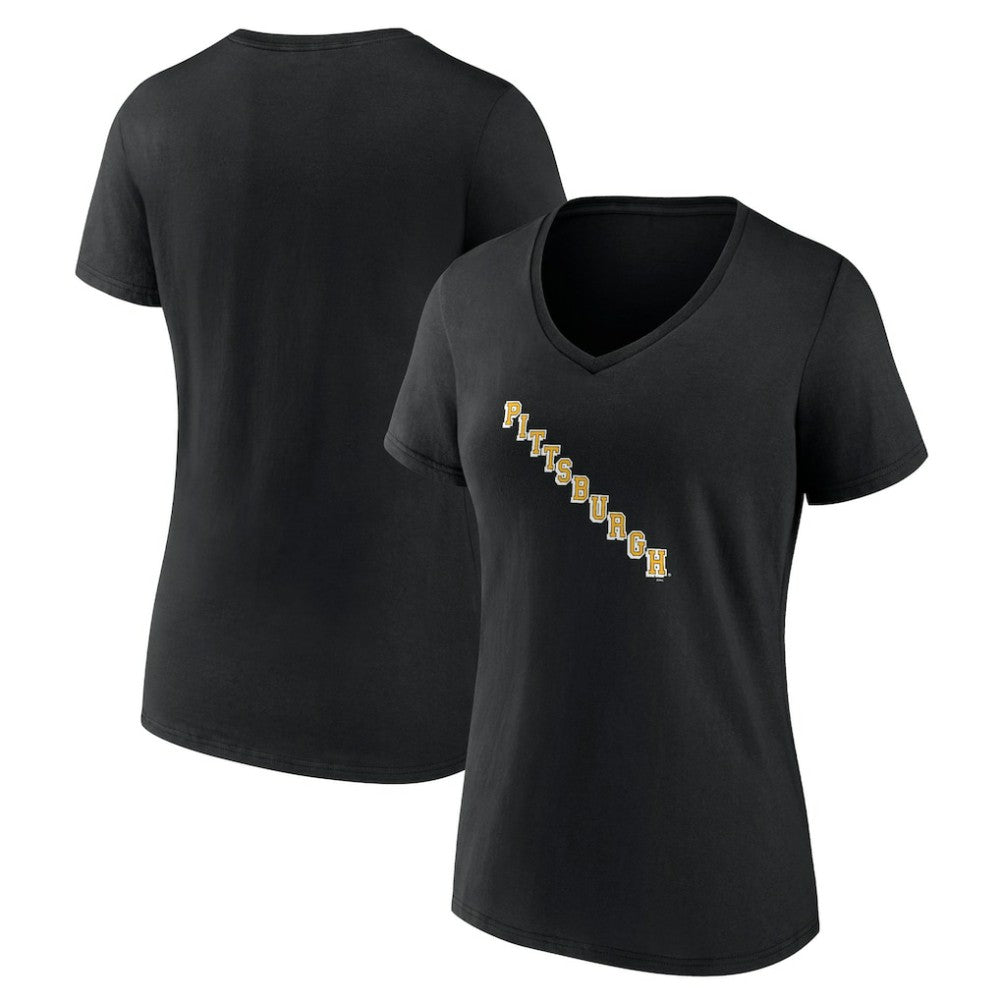 Pittsburgh Penguins Women's Alternate Logo V-Neck T-Shirt - Black | NHL on sale