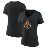 Calgary Flames Women's Alternate Logo V-Neck T-Shirt - Black | NHL Clearance
