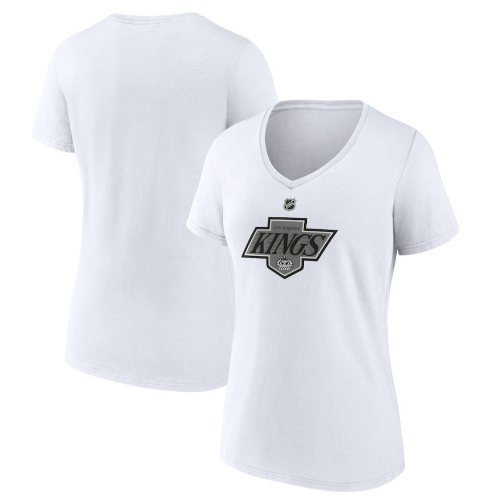 Los Angeles Kings Women's Alternate Logo V-Neck T-Shirt - White | NHL Lifestyle