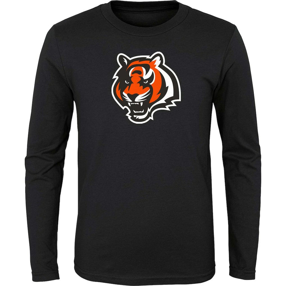 Cincinnati Bengals Youth Primary Logo Long Sleeve T-Shirt - Black - NFL