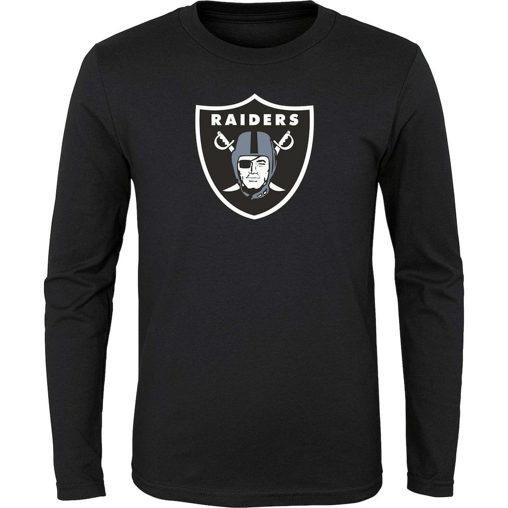 Las Vegas Raiders Youth Primary Logo Long Sleeve T-Shirt - Black - NFL