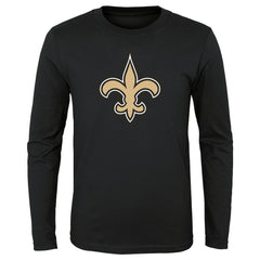 New Orleans Saints Youth Primary Logo Long Sleeve T-Shirt - Black - NFL