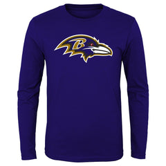 Baltimore Ravens Preschool Primary Logo Long Sleeve T-Shirt - Purple - NFL