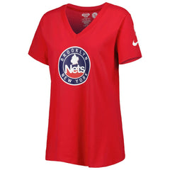Nike Brooklyn Nets Women's Local Performance V-Neck T-Shirt Red