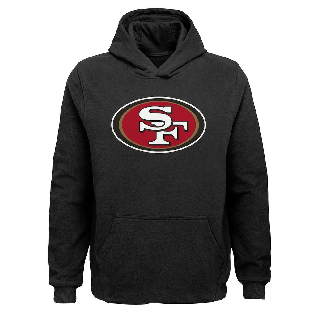 San Francisco 49ers Youth Team Logo Pullover Hoodie - Black - NFL