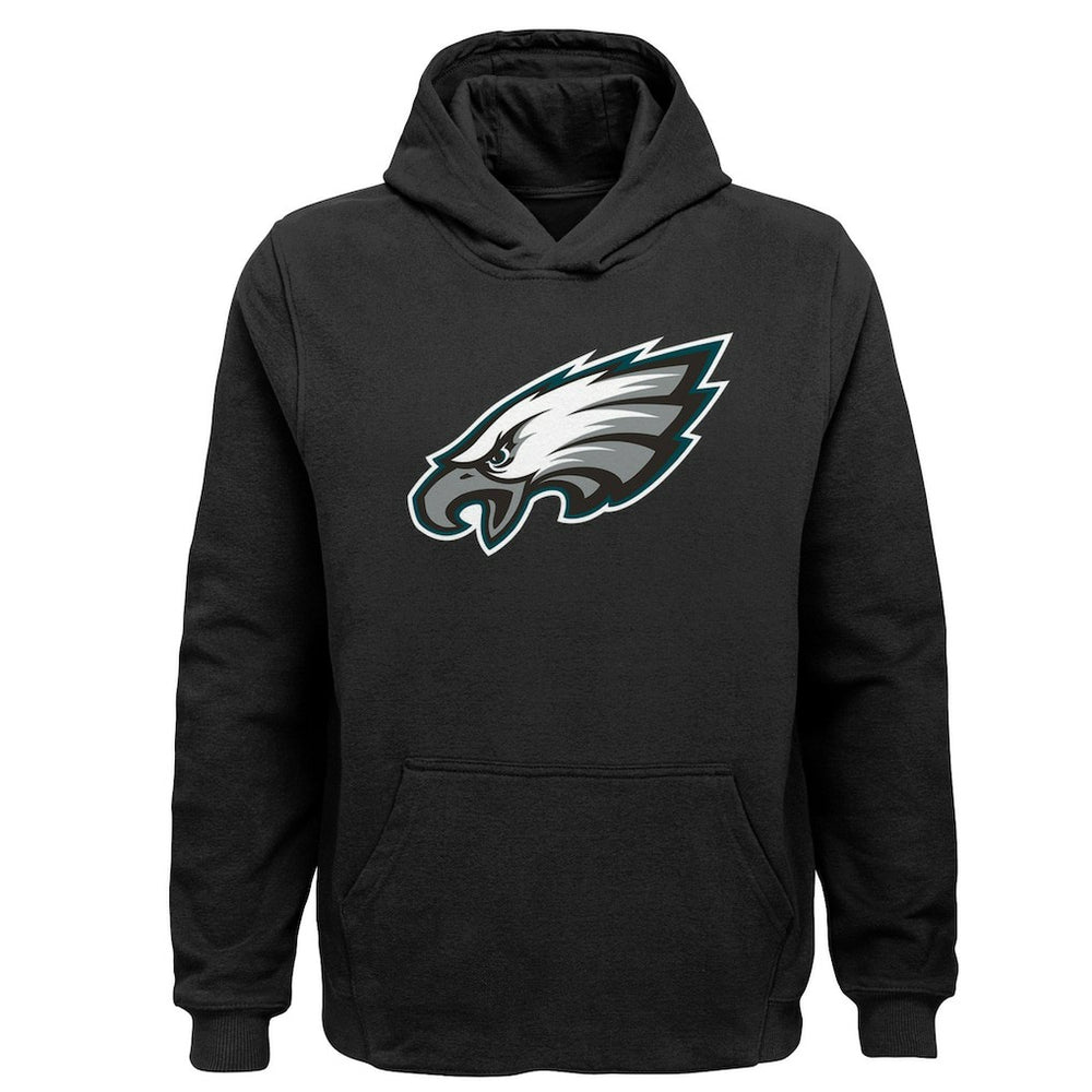 Philadelphia Eagles Youth Team Logo Pullover Hoodie - Black - NFL