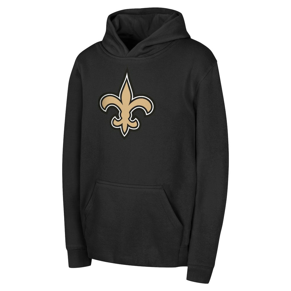 New Orleans Saints Youth Team Logo Pullover Hoodie - Black - NFL