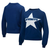 Dallas Cowboys Lauren James Women's Wordmark Star Raglan Pullover Sweater - Navy - NFL