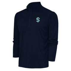 Seattle Kraken Antigua Special Edition 2.0 Tribute Quarter-Zip Pullover Top - Navy | NHL Lifestyle