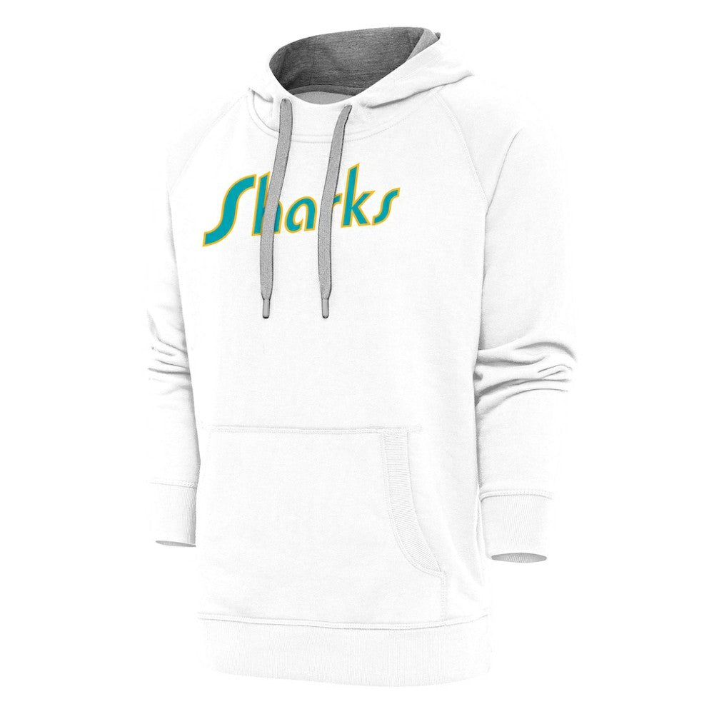 San Jose Sharks Antigua Special Edition 2.0 Victory Pullover Hoodie - White | NHL Clearance