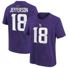 Justin Jefferson Minnesota Vikings Youth Player Name & Number T-Shirt - Purple - Nike