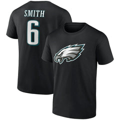DeVonta Smith Philadelphia Eagles Icon Player Name & Number T-Shirt - Black - NFL