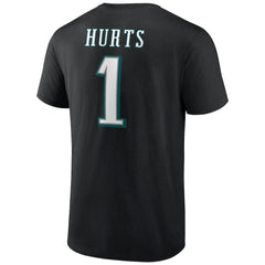 Jalen Hurts Philadelphia Eagles Icon Player Name & Number T-Shirt - Black - NFL