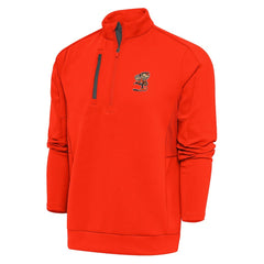 Cleveland Browns Antigua Team Logo Generation Quarter-Zip Pullover Jacket - Orange - NFL