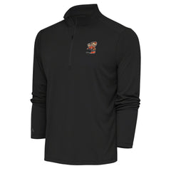 Cleveland Browns Antigua Team Logo Tribute Quarter-Zip Pullover Top - Charcoal - NFL