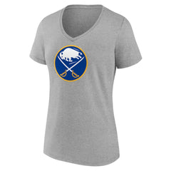Buffalo Sabres Women's Primary Logo Team V-Neck T-Shirt - Heather Gray | NHL discount