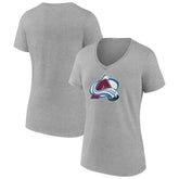 Colorado Avalanche Women's Primary Logo Team V-Neck T-Shirt - Heather Gray | NHL sale