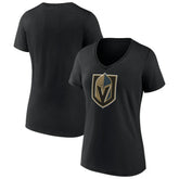 Vegas Golden Knights Women's Team Primary Logo V-Neck T-Shirt - Black | NHL sale