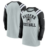 Las Vegas Raiders Classic Arc Raglan Tri-Blend Long Sleeve T-Shirt - Silver/Black - Nike