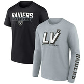 Las Vegas Raiders Two-Pack T-Shirt Combo Set - Silver/Black - Fanatics